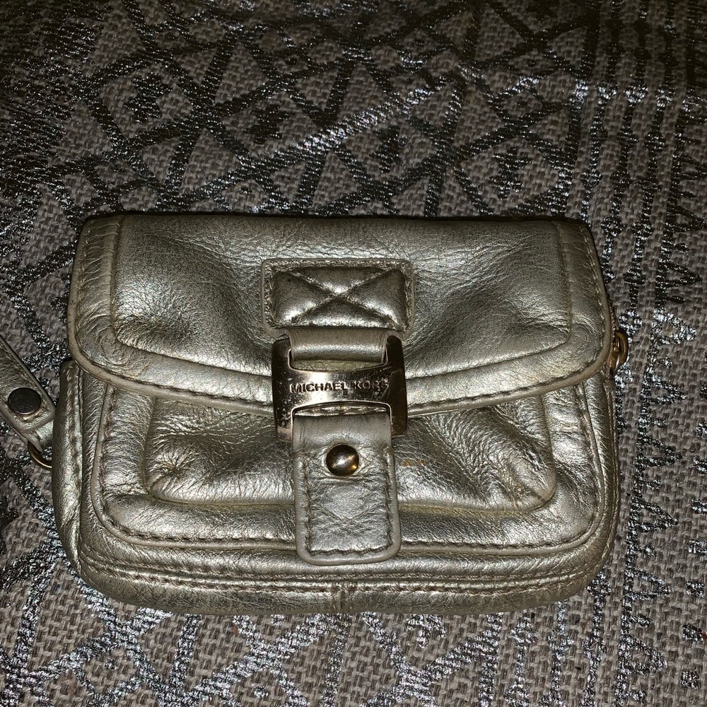 Gold Michael Kors wallet wristlet